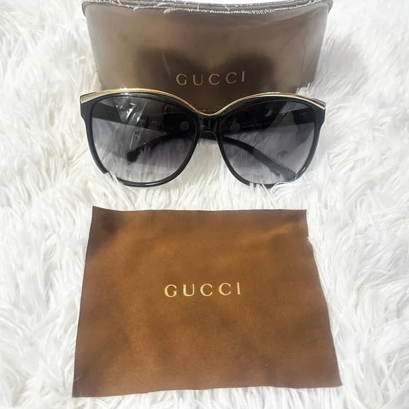 Gucci Women’s Sunglasses 3155S Gucci GG 3155/S Black Gold Tone Sunglasses Gucci | TLC main image 2